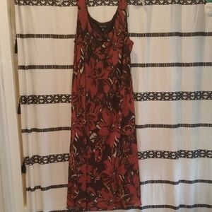 Dana Kay Red and Brown Sleeveless Maxi Sundress